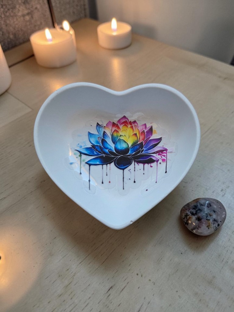Coupelle coeur résine minérale