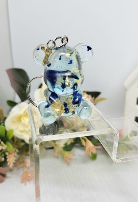 Porte Clé Ourson en Résine Époxy 4 cm x 3,5 cm