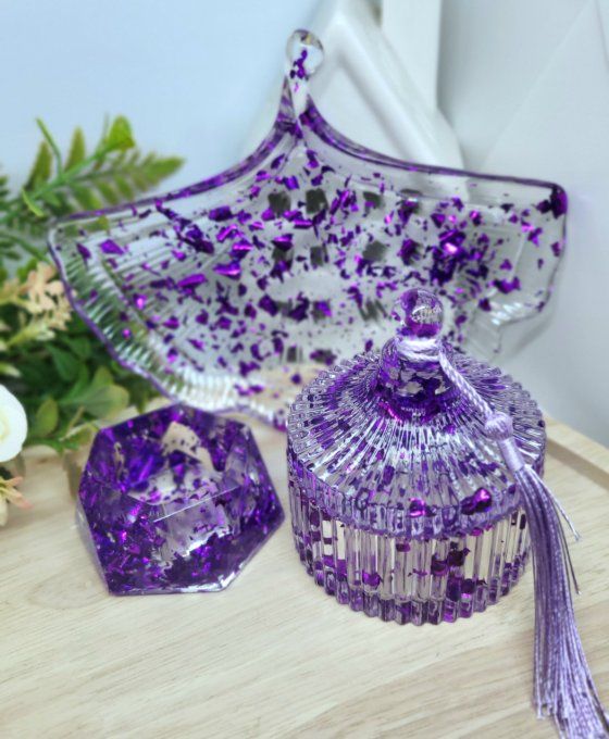 Coffret cadeau 3 pièces violet