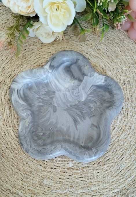 Vide poche fleur jesmonite