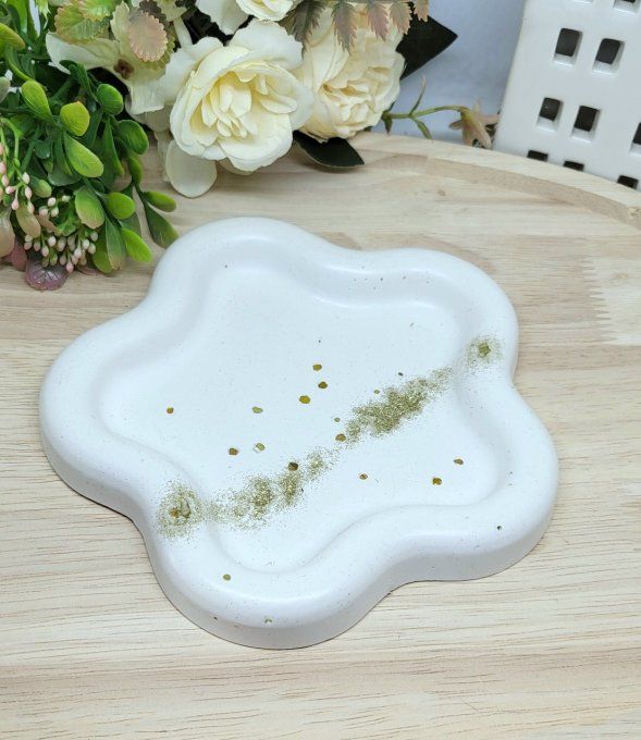 Vide poche fleur jesmonite