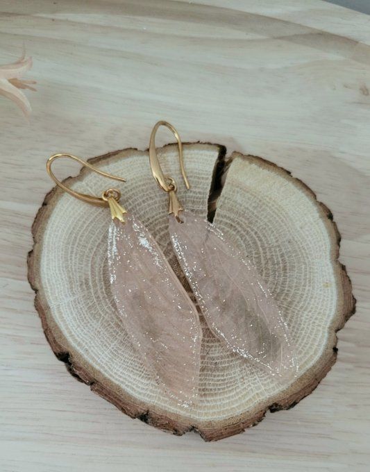 Boucles d'oreilles longues ailes de papillon