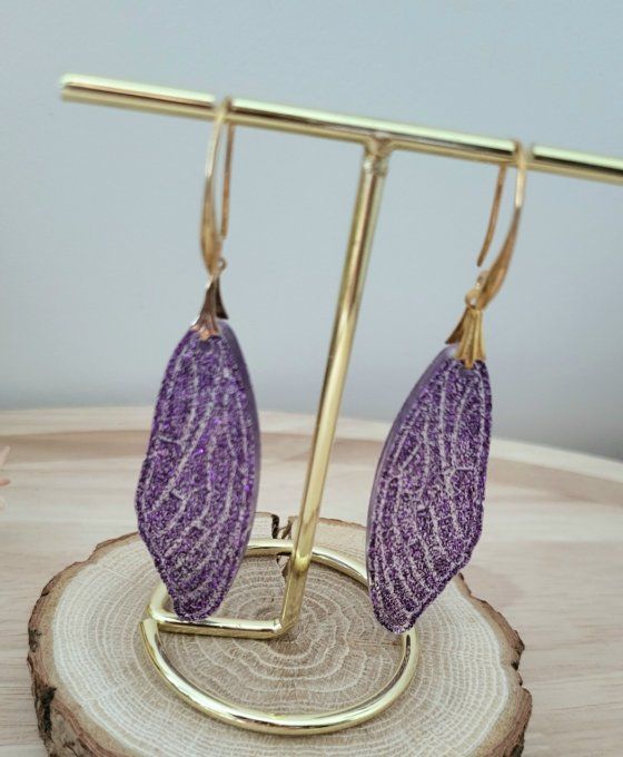 Boucles d'oreilles longues ailes de papillon