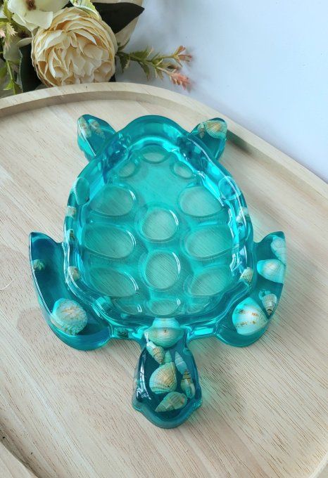 Plateau Vide Poche Tortue en résine époxy - fait mains
