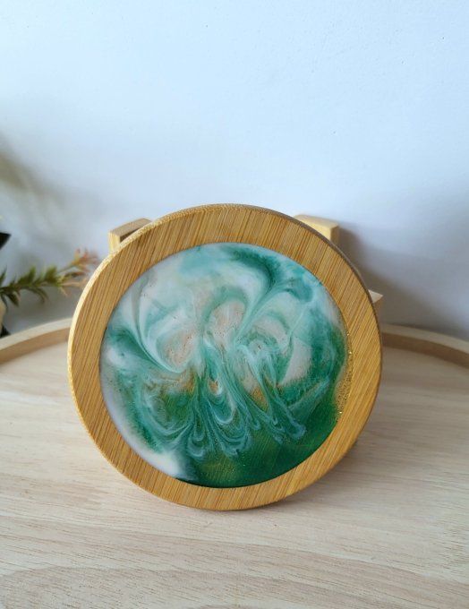 Ensemble dessous de verres bambou et résine