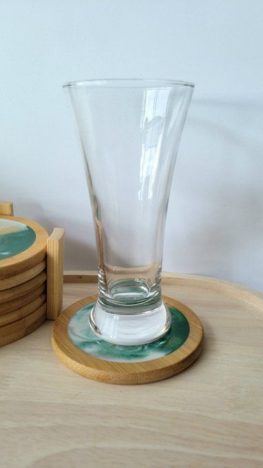 Ensemble dessous de verres bambou et résine