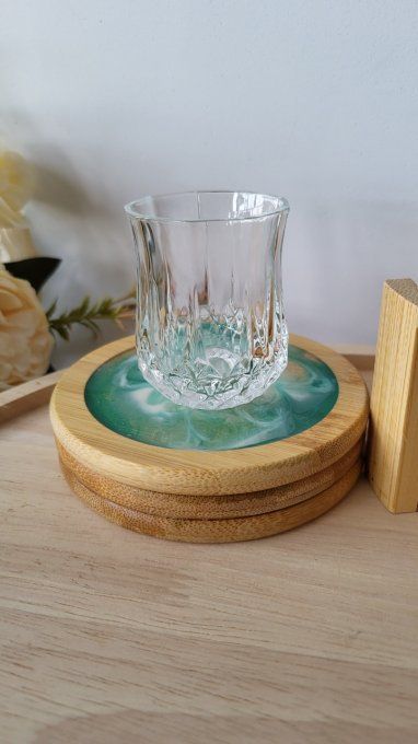 Ensemble dessous de verres bambou et résine