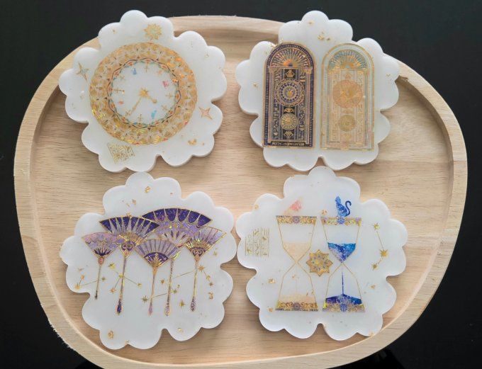 Ensemble 4 dessous de verres thème égypte