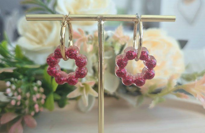 Pampilles Bubble en résine époxy – pampilles artisanales légères pour boucles d’oreilles