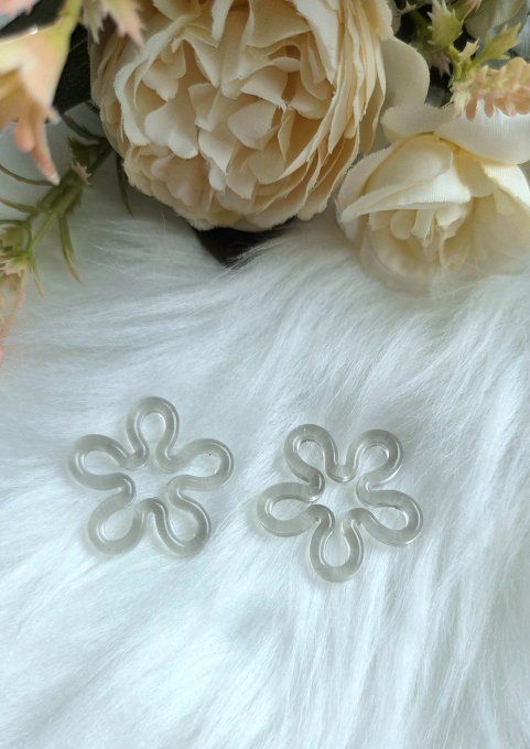 Pampilles Fleurs Evidées en résine époxy – pampilles artisanales légères pour boucles d’oreilles
