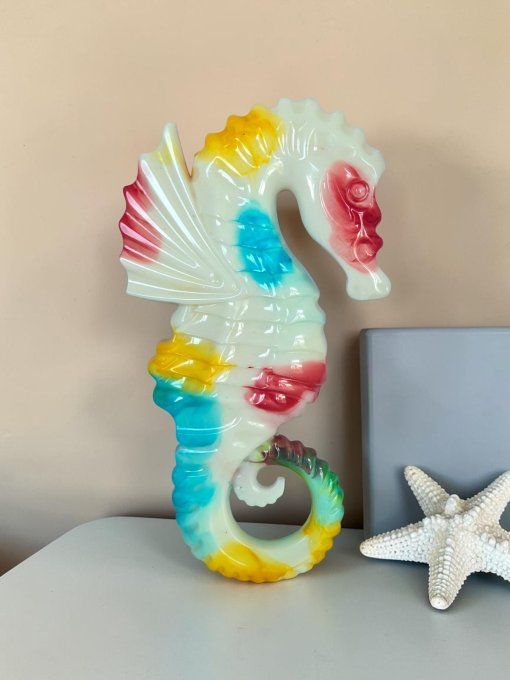 Décoration Hippocampe Résine Époxy 19 cm Création Unique Artisanale