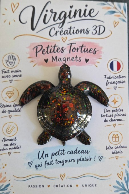 Magnet tortue fait mains résine époxy