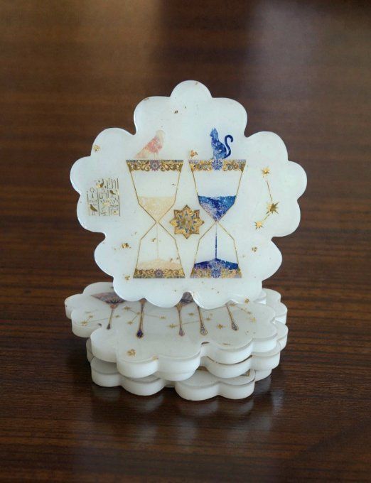 Ensemble 4 dessous de verres thème égypte